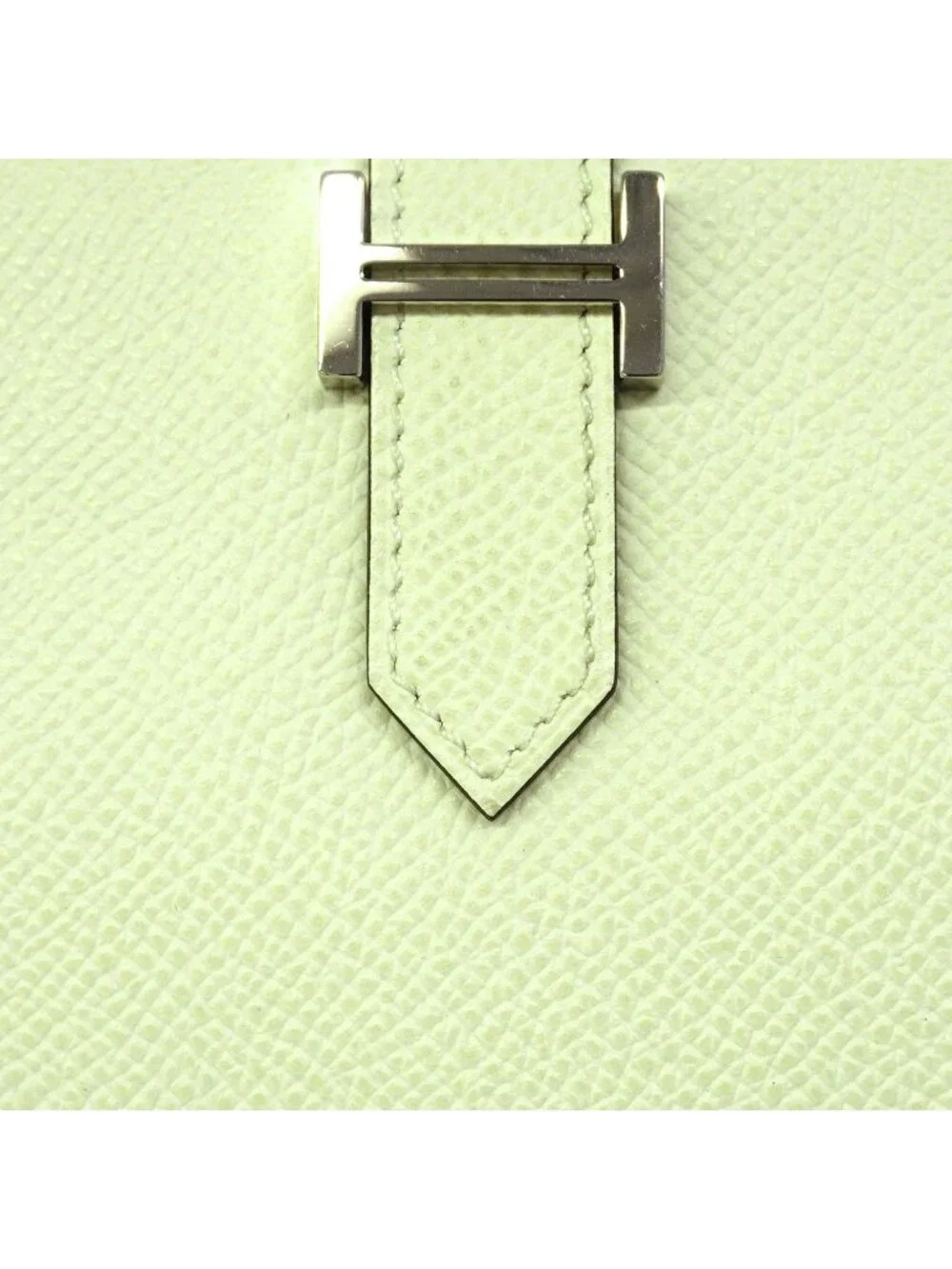 Hermes Wallet Bearn Souffle Verso Veau Epsom Vert Fizz Yucca Silver